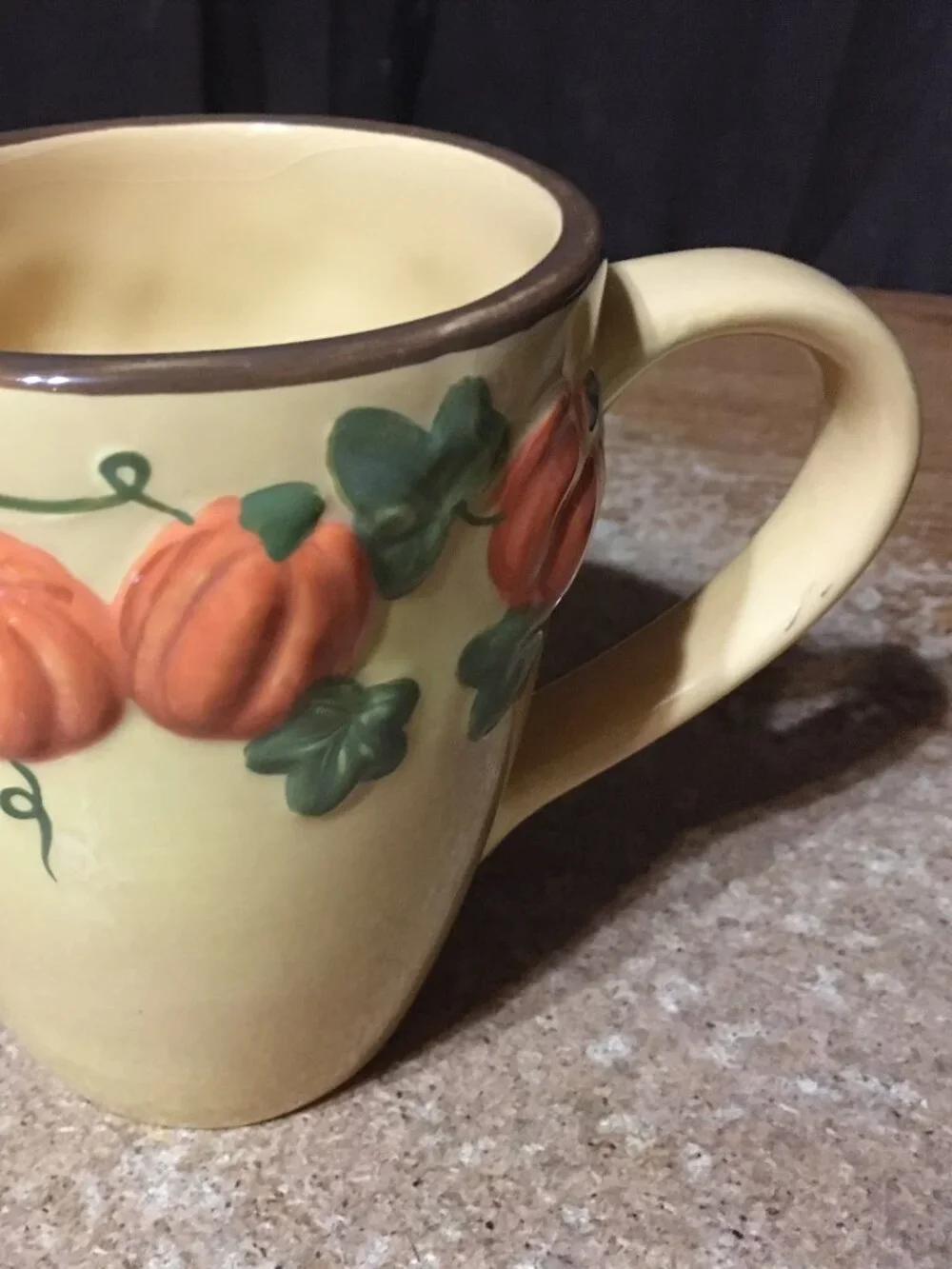 EMBOSSED 3D PUMPKINS HRVEST COFFEE MUG CUP FALL AUTUMN HOLIDAYS